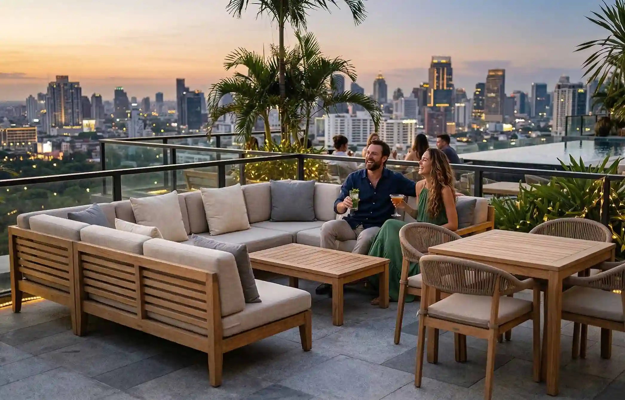 Outdoor Furniture For Rooftop Lounges In Luxury Hotels